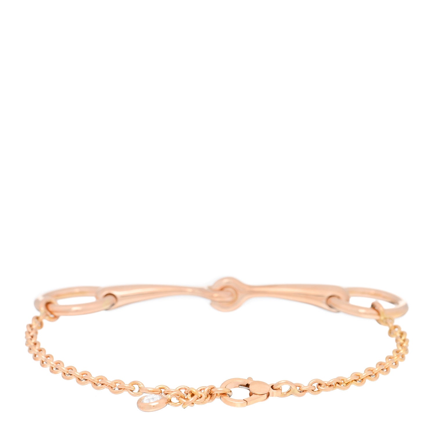 Hermes 18K Rose Gold Diamond TPM Filet d'Or Bracelet SH 2 of 4