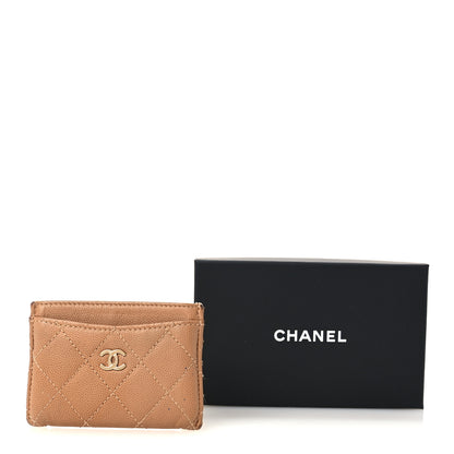 Chanel Caviar Quilted Card Holder Dark Beige 13 of 13