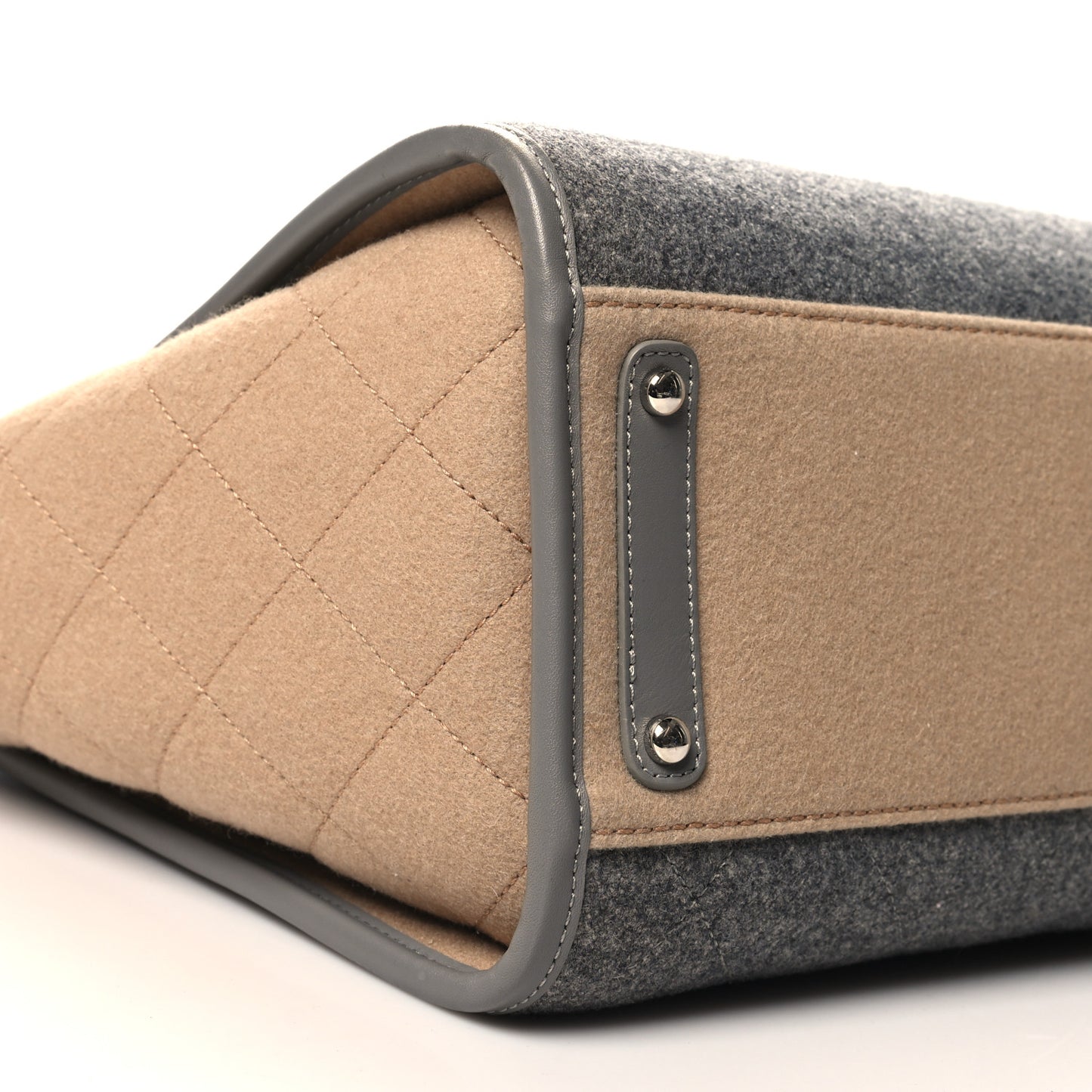 Wool Felt Large Deauville Tote Grey Beige