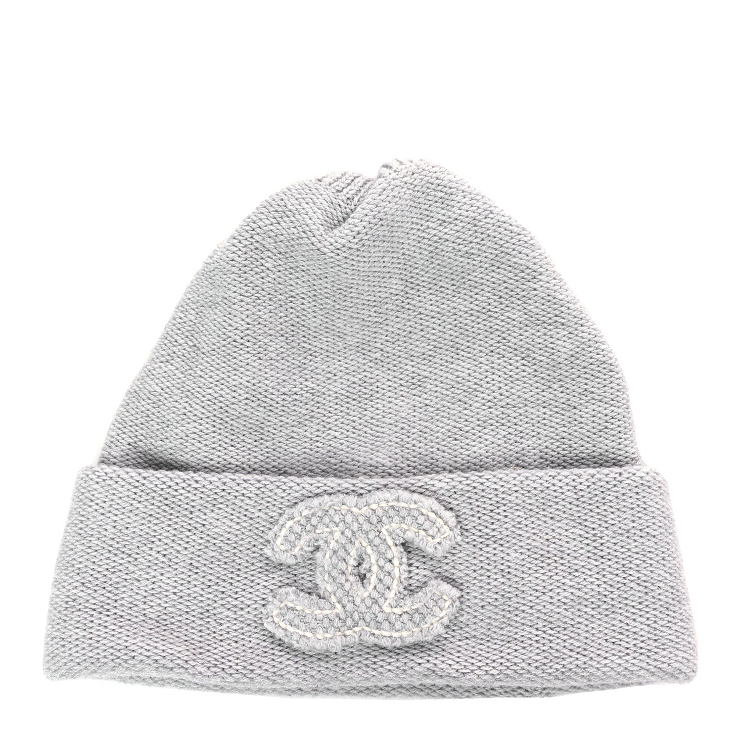 Chanel Cashmere CC Beanie Hat Grey 1 of 3