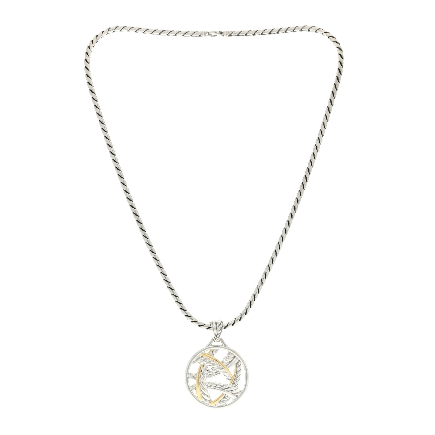 Sterling Silver 18K Yellow Gold Papyrus Enhancer Pendant Necklace