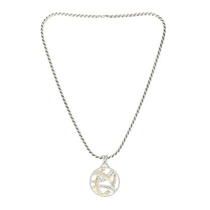 David Yurman Sterling Silver 18K Yellow Gold Papyrus Enhancer Pendant Necklace 2 of 4