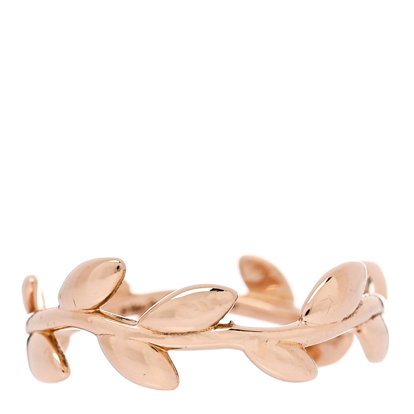 18K Rose Gold Narrow Paloma Picasso Olive Leaf Band Ring 52 6