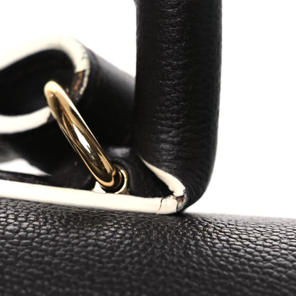 Delvaux Grained Calfskin Bi-Color Brillant Mini Satchel Black 12 of 13