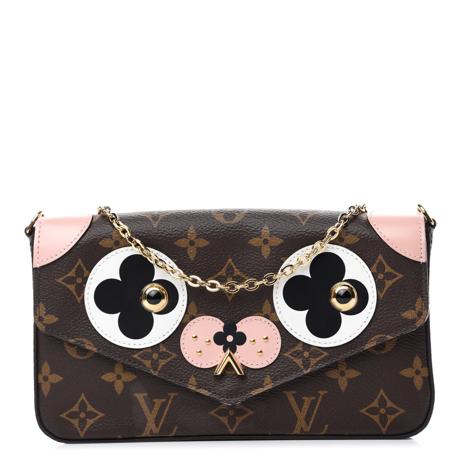Louis Vuitton Monogram Valentine Dog Pochette Felicie Chain Wallet 1 of 11