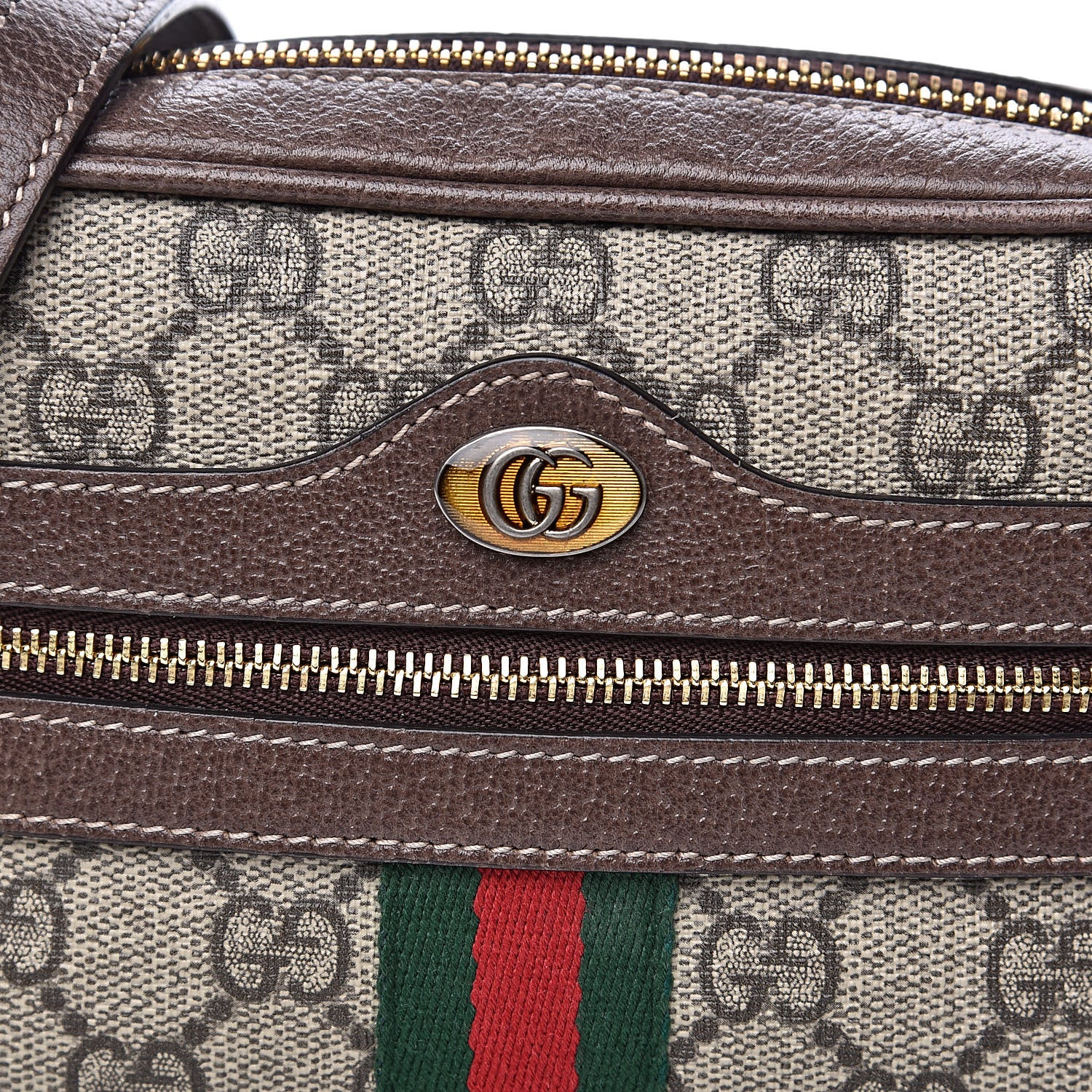 Gucci GG Supreme Monogram Web Mini Ophidia Shoulder Bag Brown 11 of 12