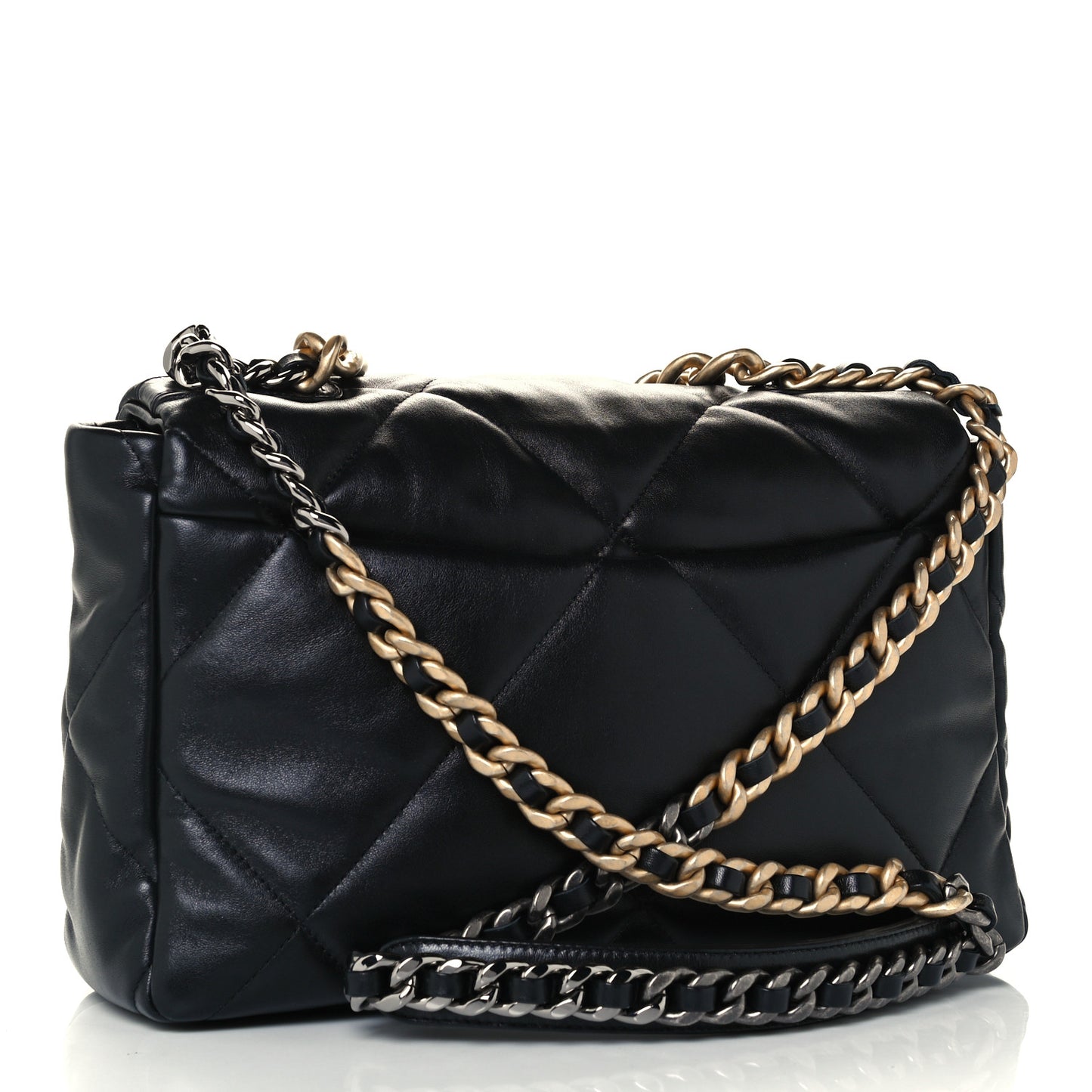 Lambskin Quilted Large Chanel 19 Flap Black