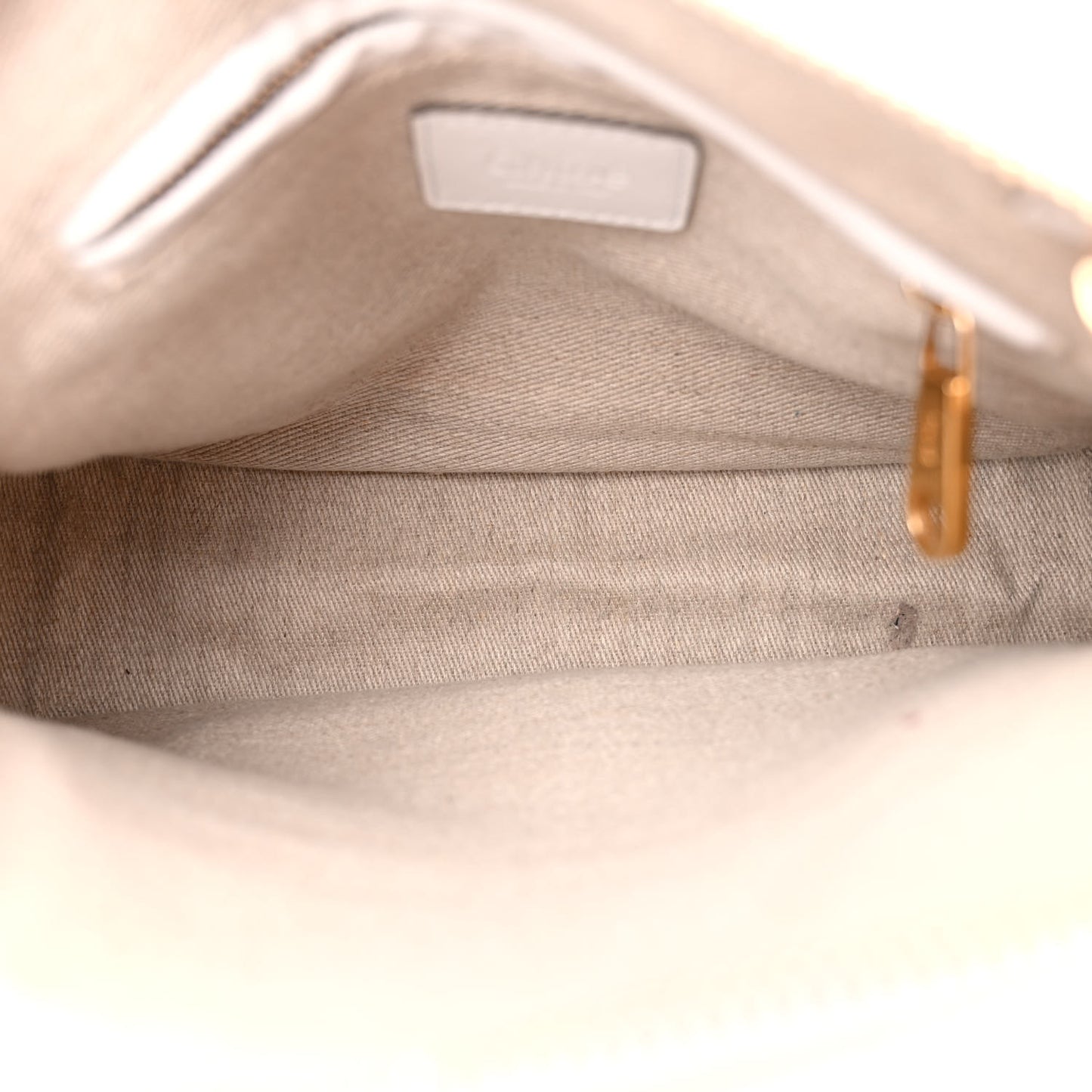 Canvas Calfskin Small Marcie Satchel White