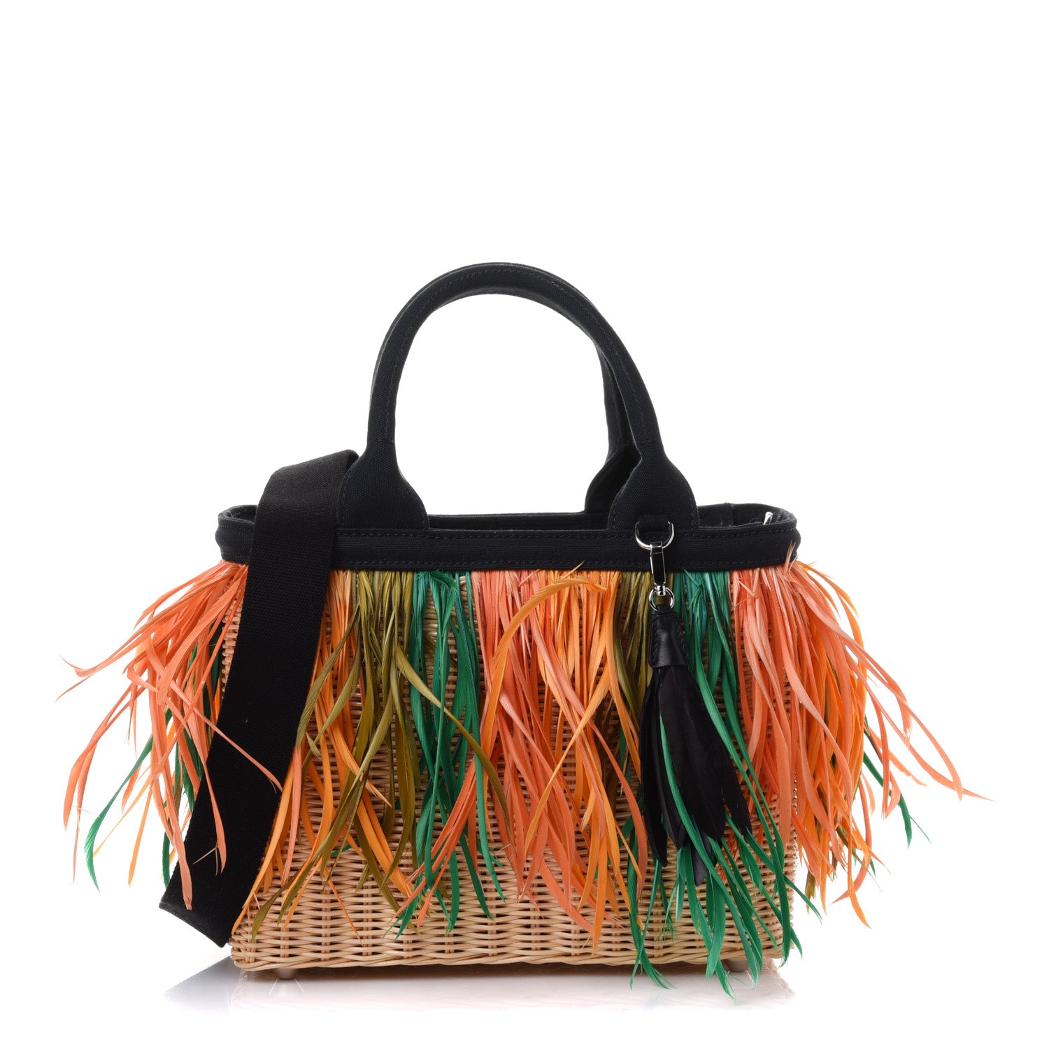 Prada Midollino Piume Canapa Tote Naturale Black 1 of 4