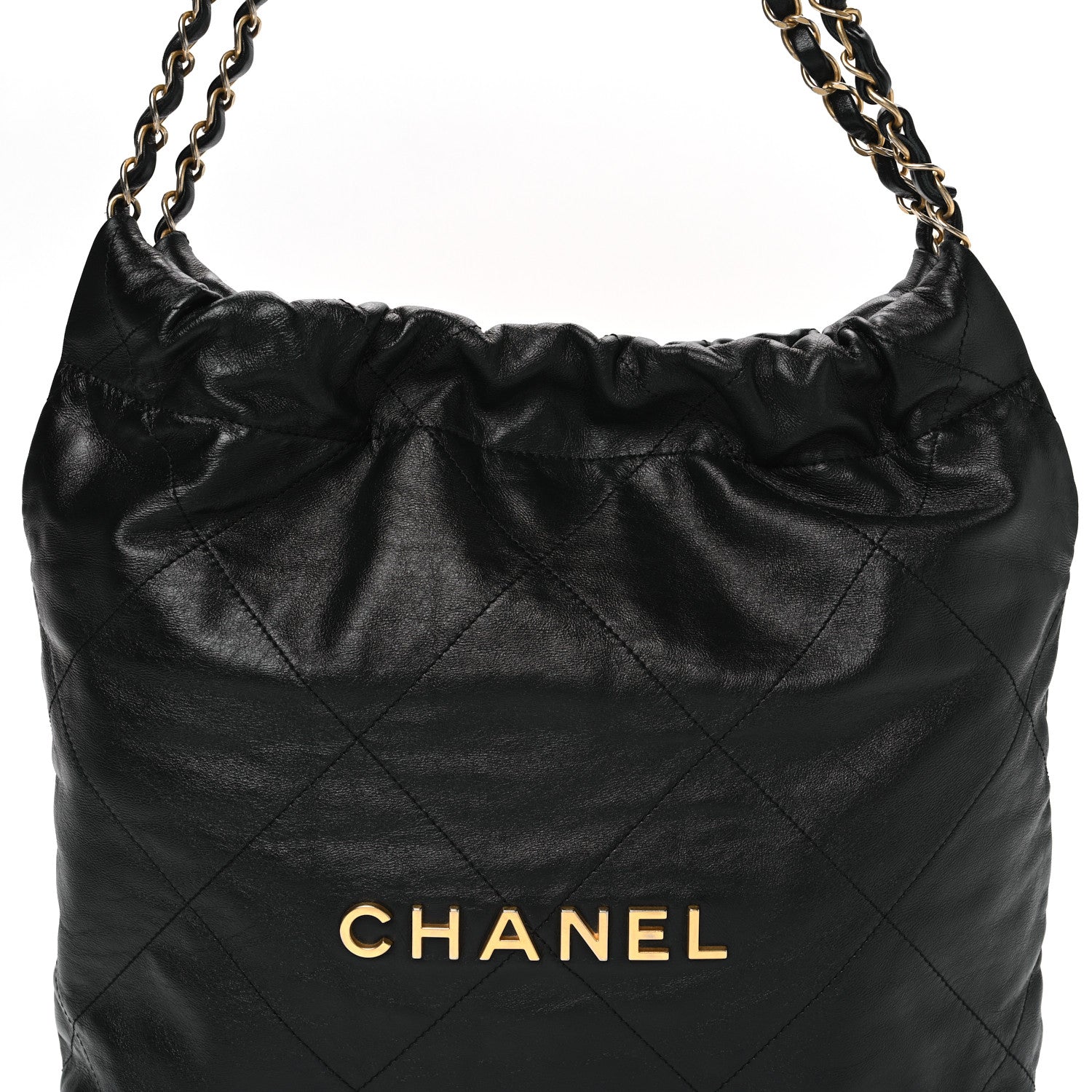 Chanel Shiny Calfskin Quilted Small Chanel 22 Black 9 of 11