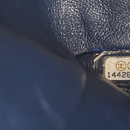 Chanel Patent Quilted Maxi Double Flap Navy Blue 7 of 15