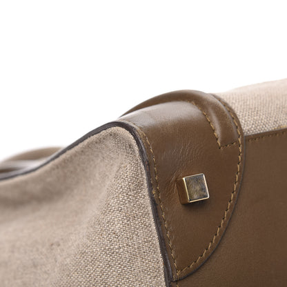 Celine Natural Canvas Smooth Calfskin Mini Luggage Brown 9 of 20