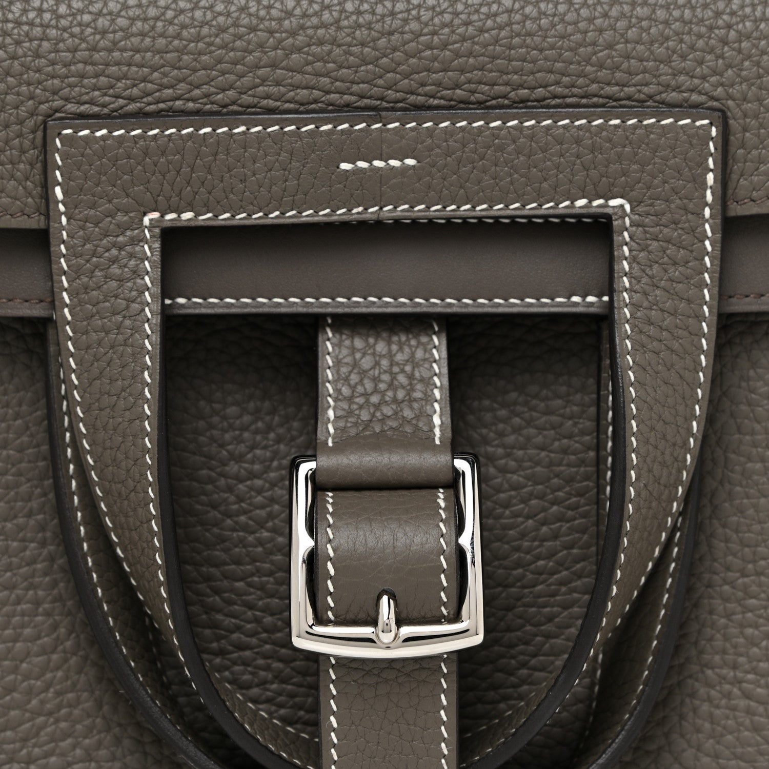 Hermes Taurillon Clemence Halzan 31 GM Etoupe 7 of 10