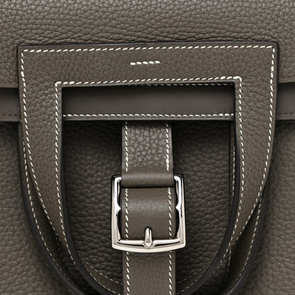 Hermes Taurillon Clemence Halzan 31 GM Etoupe 7 of 10