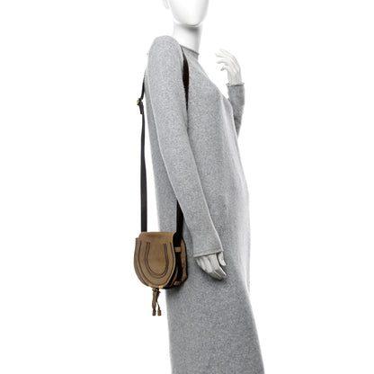 Chloe Nubuck Calfskin Mini Marcie Round Crossbody Bag Greige 2 of 11