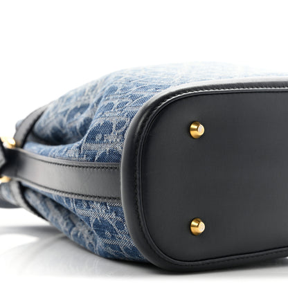 Christian Dior Denim Oblique Jacquard Medium C'est Chain Bucket Bag Denim Blue 8 of 10