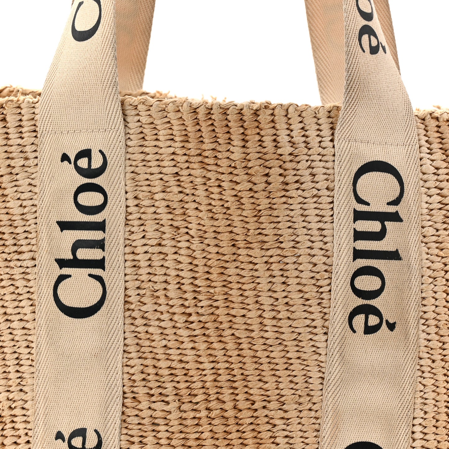 Raffia Large Woody Tote White