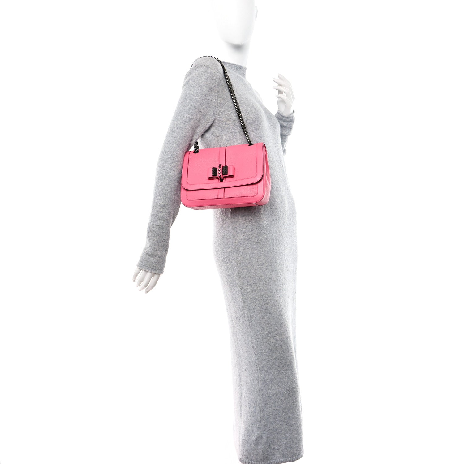 Christian Louboutin Calfskin Small Sweet Charity Shoulder Bag Pink 2 of 13