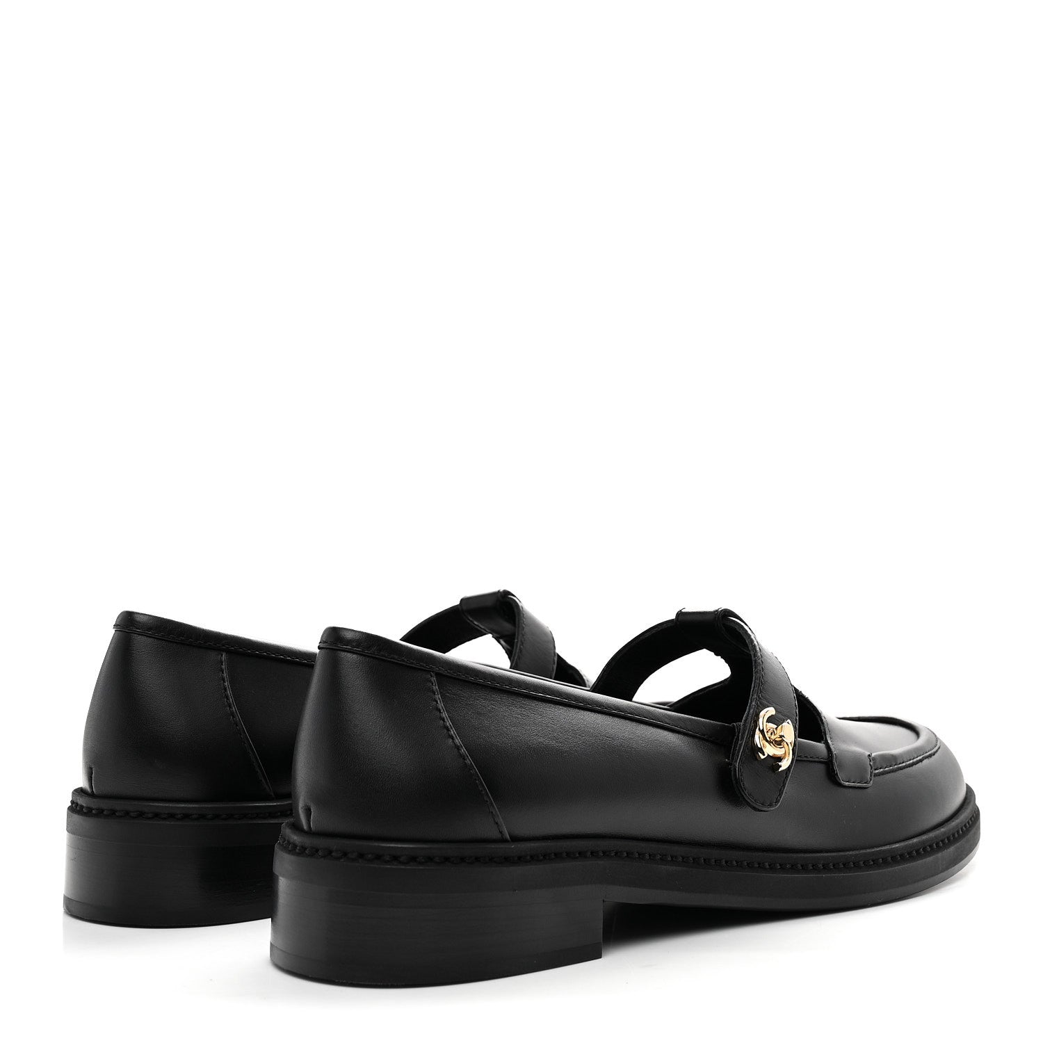 Chanel Calfskin CC Turnlock Moccasin Loafers 40 Black 5 of 10