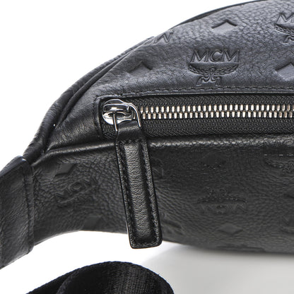 MCM Calfskin Ottomar Monogram Belt Bag Black 9 of 11