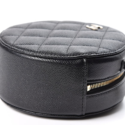 Chanel Caviar Quilted Round Clutch With Chain Black 8 of 9