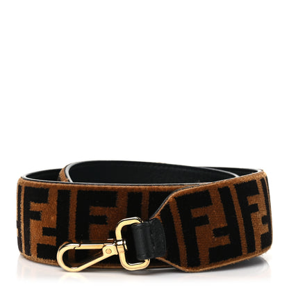 Fendi Velvet Tapestry FF Strap You Tobacco 1 of 5