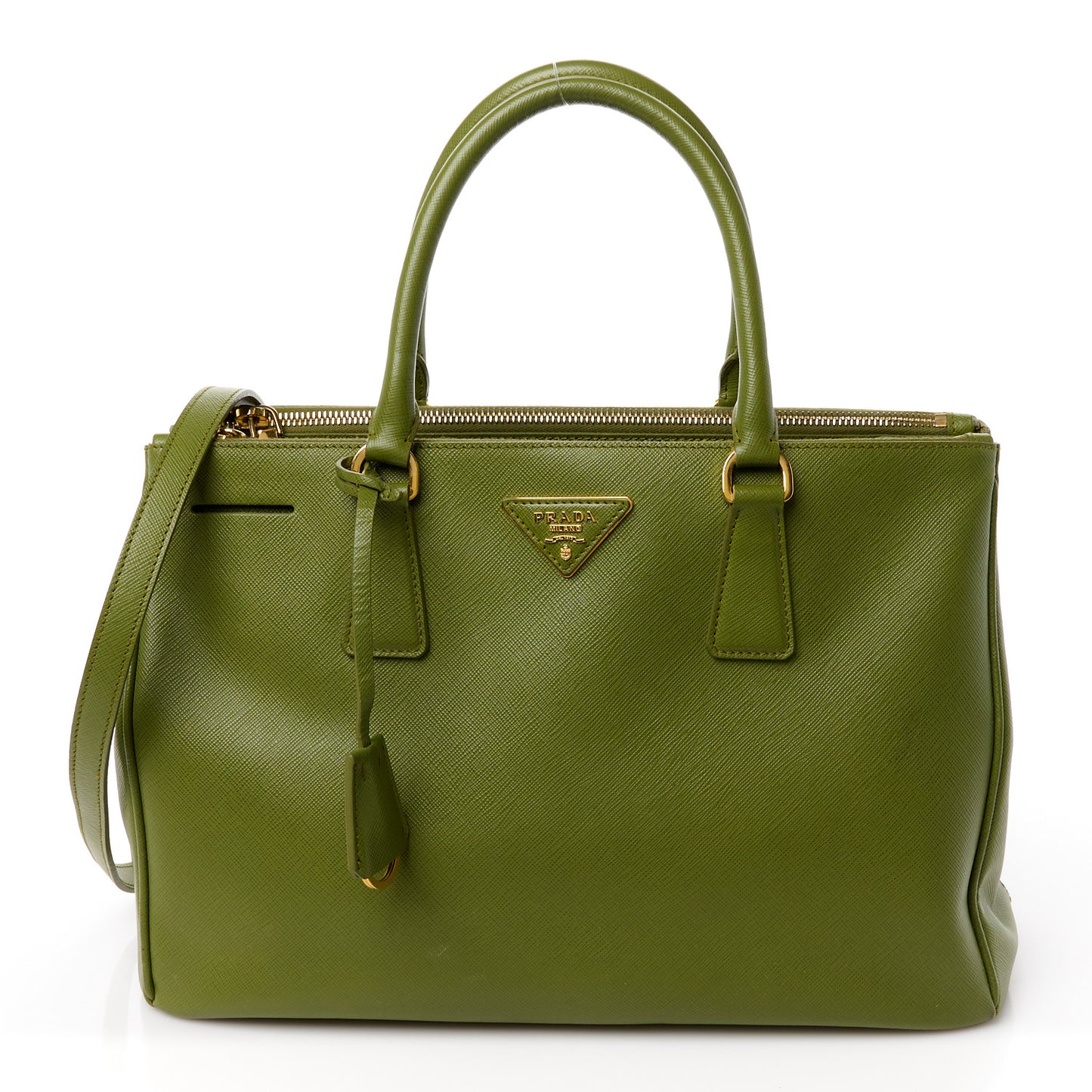 Saffiano Medium Galleria Double Zip Tote Edera