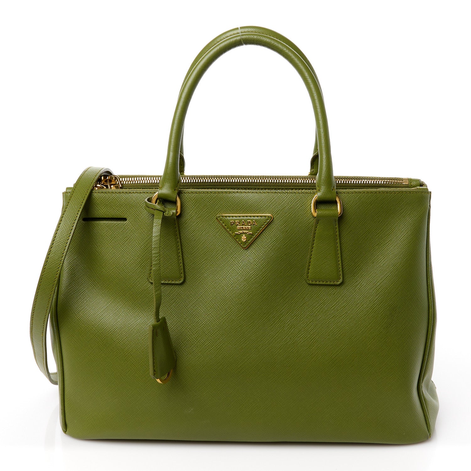 Prada Saffiano Medium Galleria Double Zip Tote Edera 1 of 12