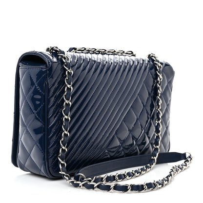 Chanel Patent Quilted Medium Coco Boy Flap Blue 3 of 11