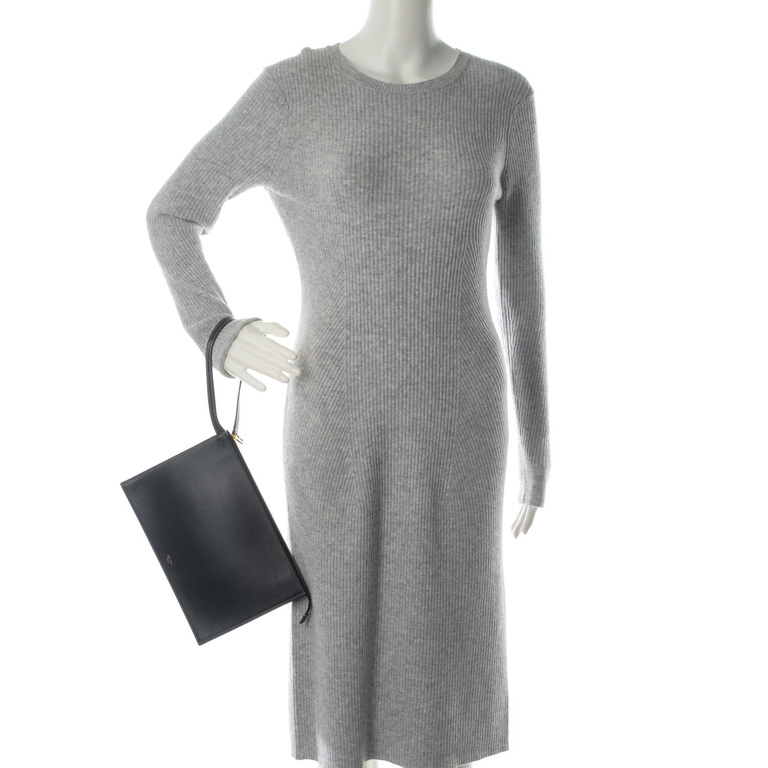 Celine Smooth Calfskin Ring Clutch w Dragonne Black 2 of 7