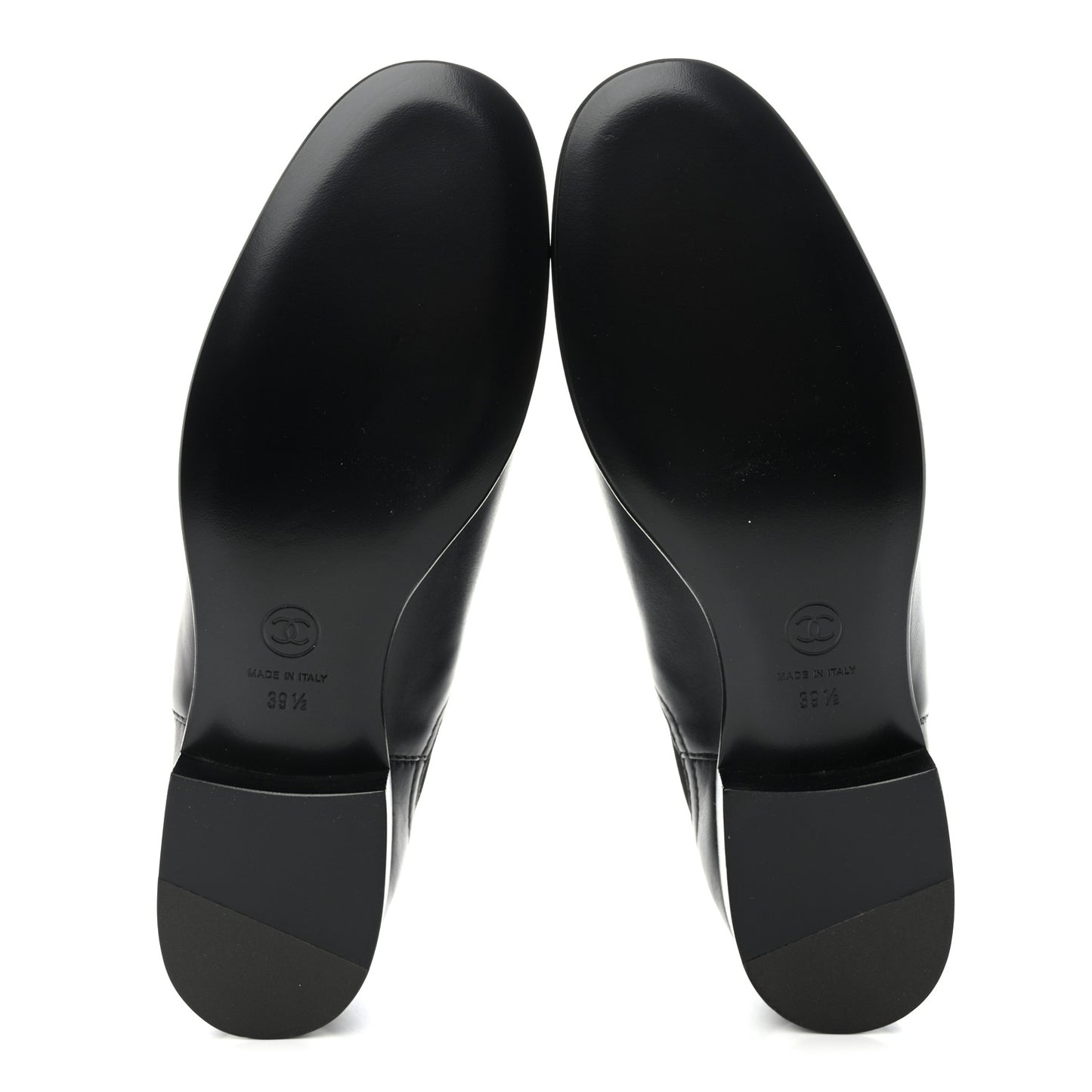 Calfskin Elastic Short Boots 39.5 Black