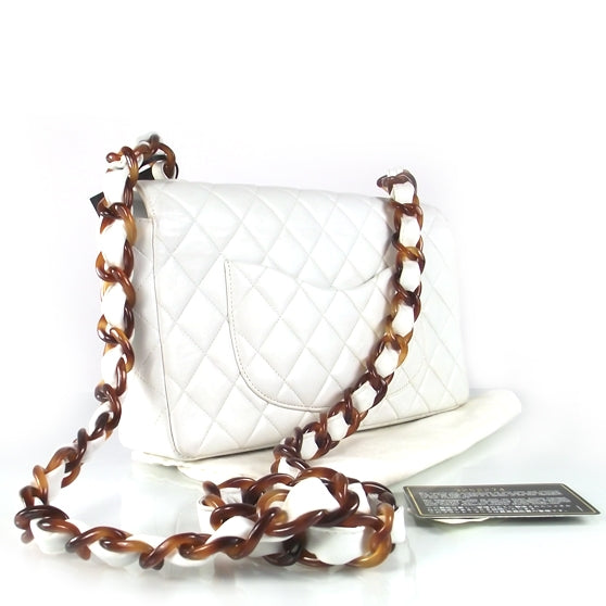 Chanel Lambskin Medium Bekko Resin Flap White 3 of 12