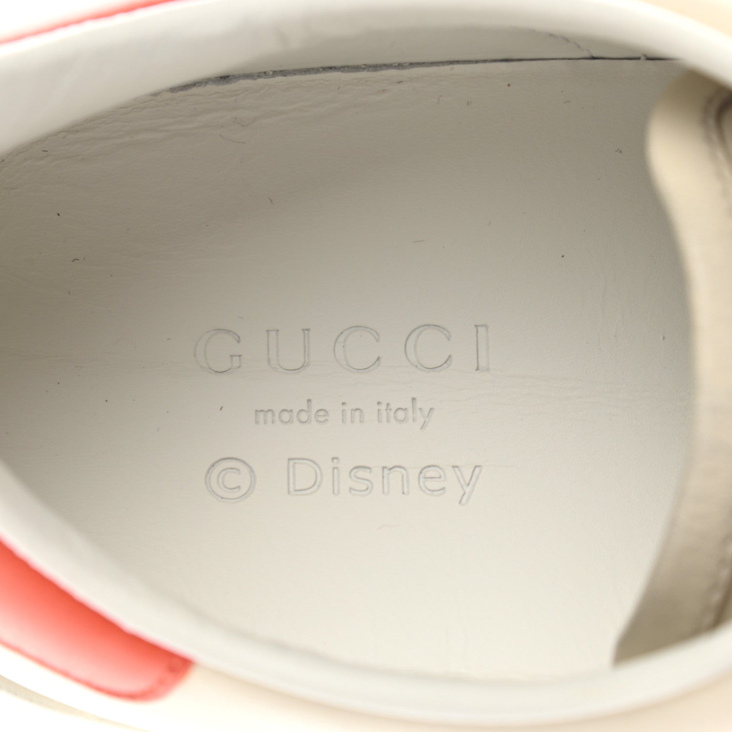 Gucci X DISNEY Miro Soft Calfskin Mickey Mouse Print Womens Ace Sneakers 37.5 Ivory Deep Orange 7 of 8