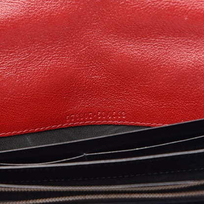 Gucci Vintage Effect Calfskin Matelasse Diagonal Torchon GG Marmont Chain Wallet Black Romantic Cherry 6 of 10
