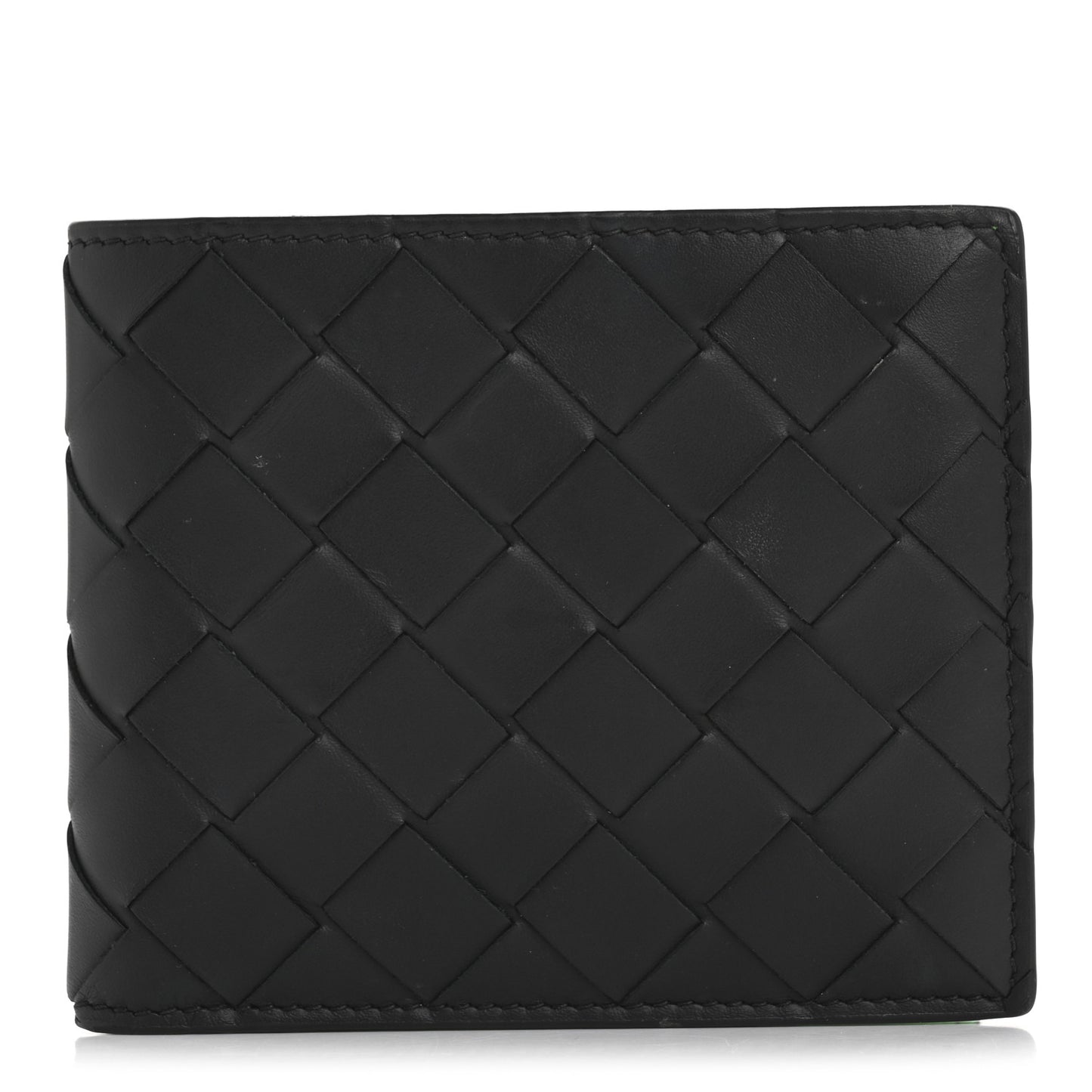 Nappa Maxi Intrecciato Bi-Fold Wallet Black
