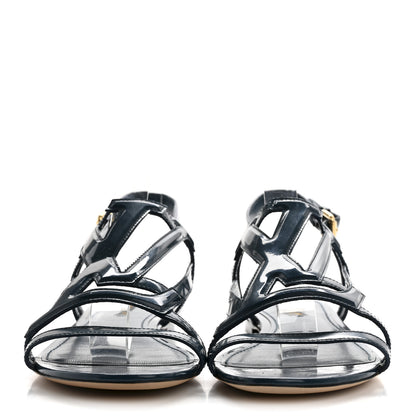 Louis Vuitton Patent Sandals LV Sandals 40 Blue 3 of 9