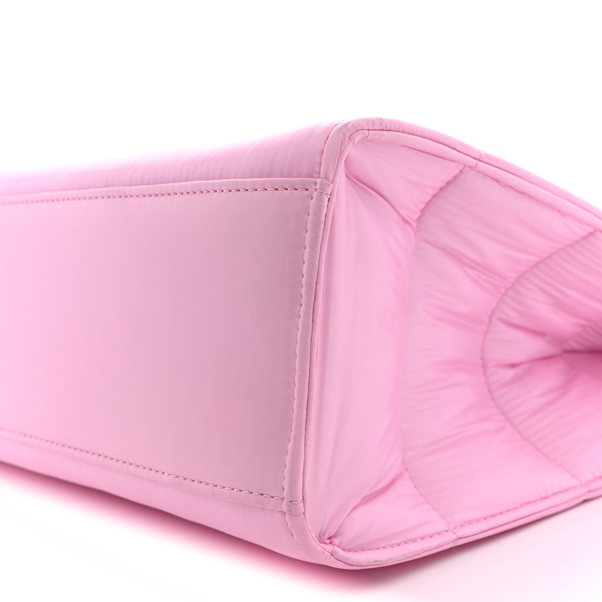 Nylon Medium Puff Shopping Bag Bubblegum