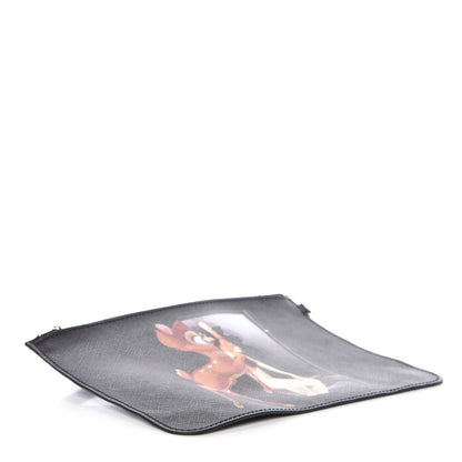 Givenchy Textured Coated Canvas Bambi Print Cosmetic Pouch Black 4 of 8