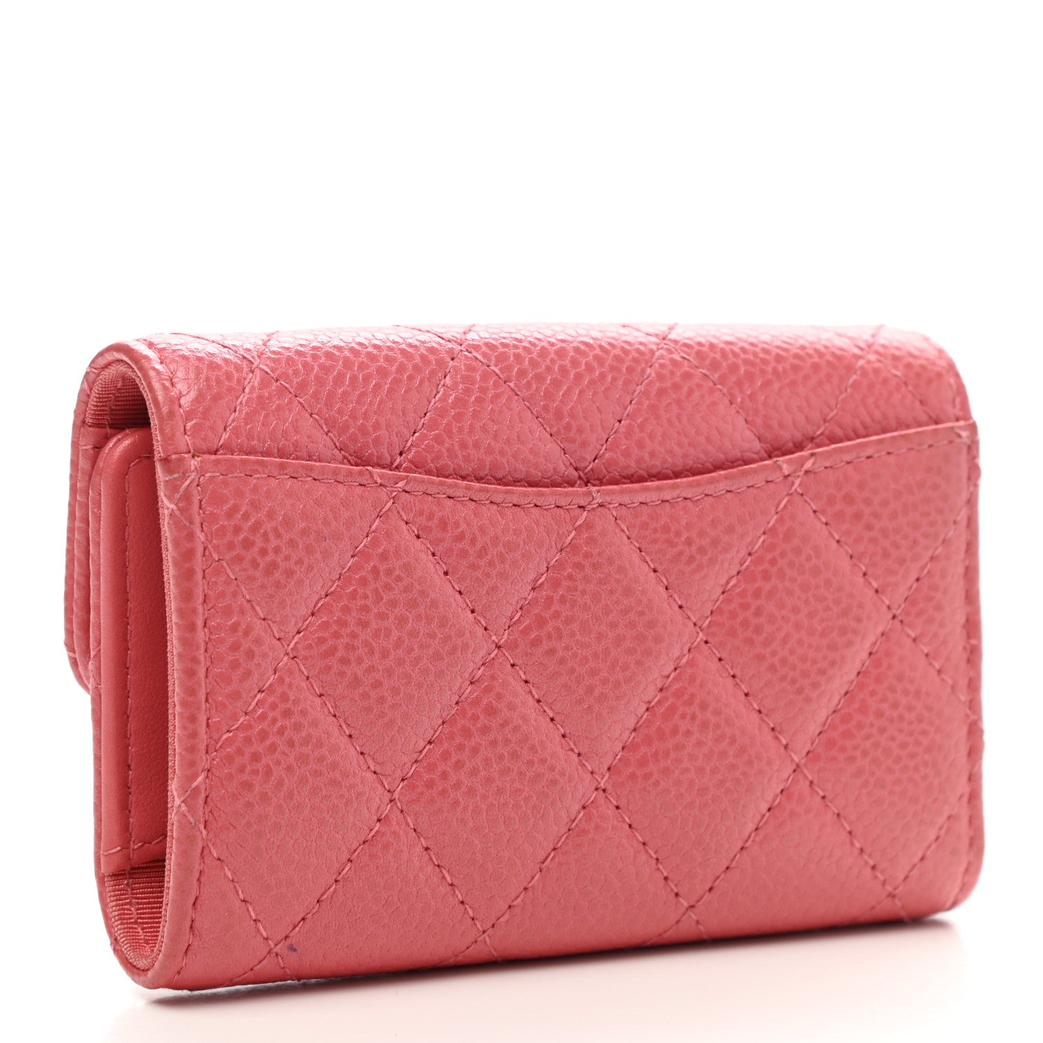 Chanel Caviar Quilted Classic 4 Key Holder Wallet Dark Pink 3 of 11