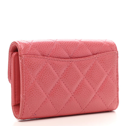 Chanel Caviar Quilted Classic 4 Key Holder Wallet Dark Pink 3 of 11