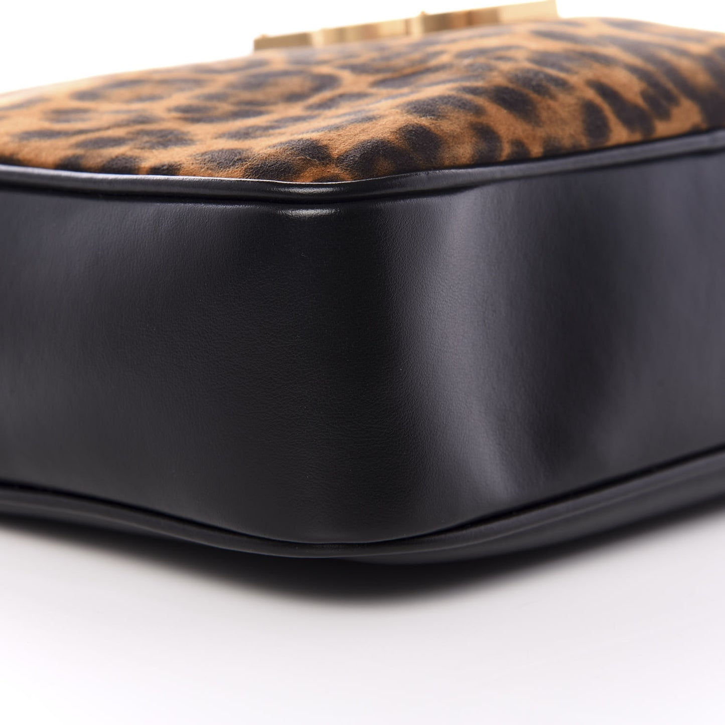 Calfskin Leopard Print Monogram Lou Camera Bag Black