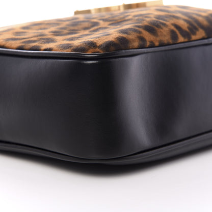 Saint Laurent Calfskin Leopard Print Monogram Lou Camera Bag Black 7 of 9