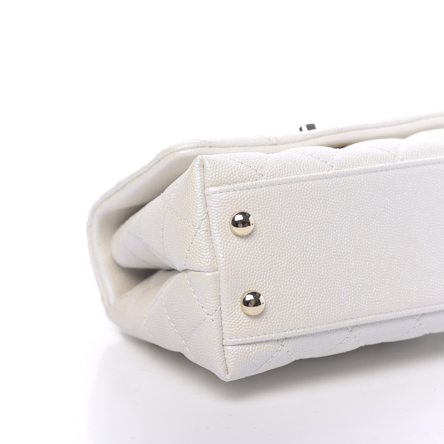 Chanel Iridescent Caviar Quilted Extra Mini Coco Handle Flap Ivory 9 of 11
