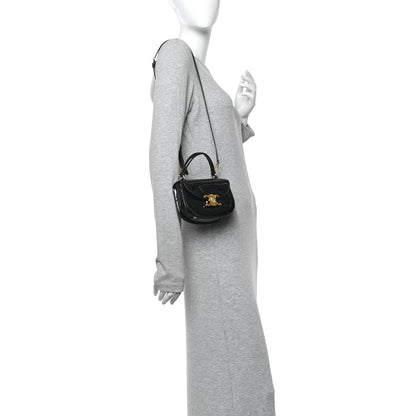 Celine Patent Calfskin Triomphe Mini Besace Clea Black 2 of 10