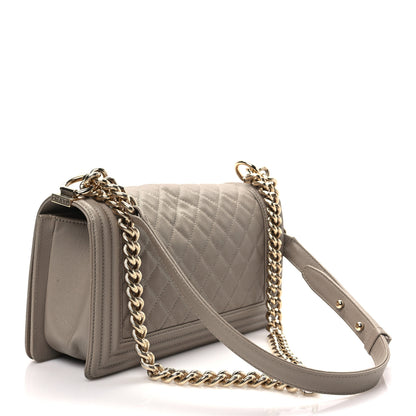 Chanel Caviar Quilted Medium Boy Flap Dark Beige 3 of 9