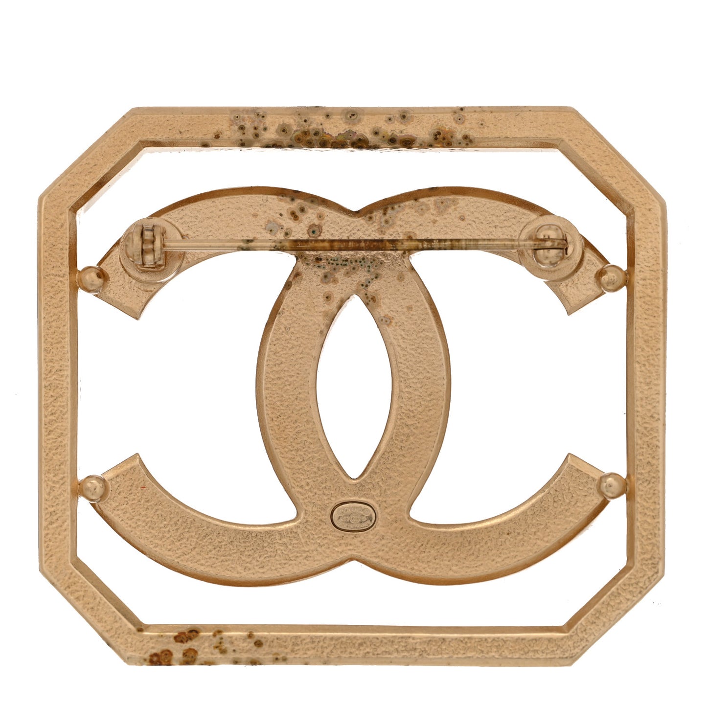 Crystal CC Brooch Gold