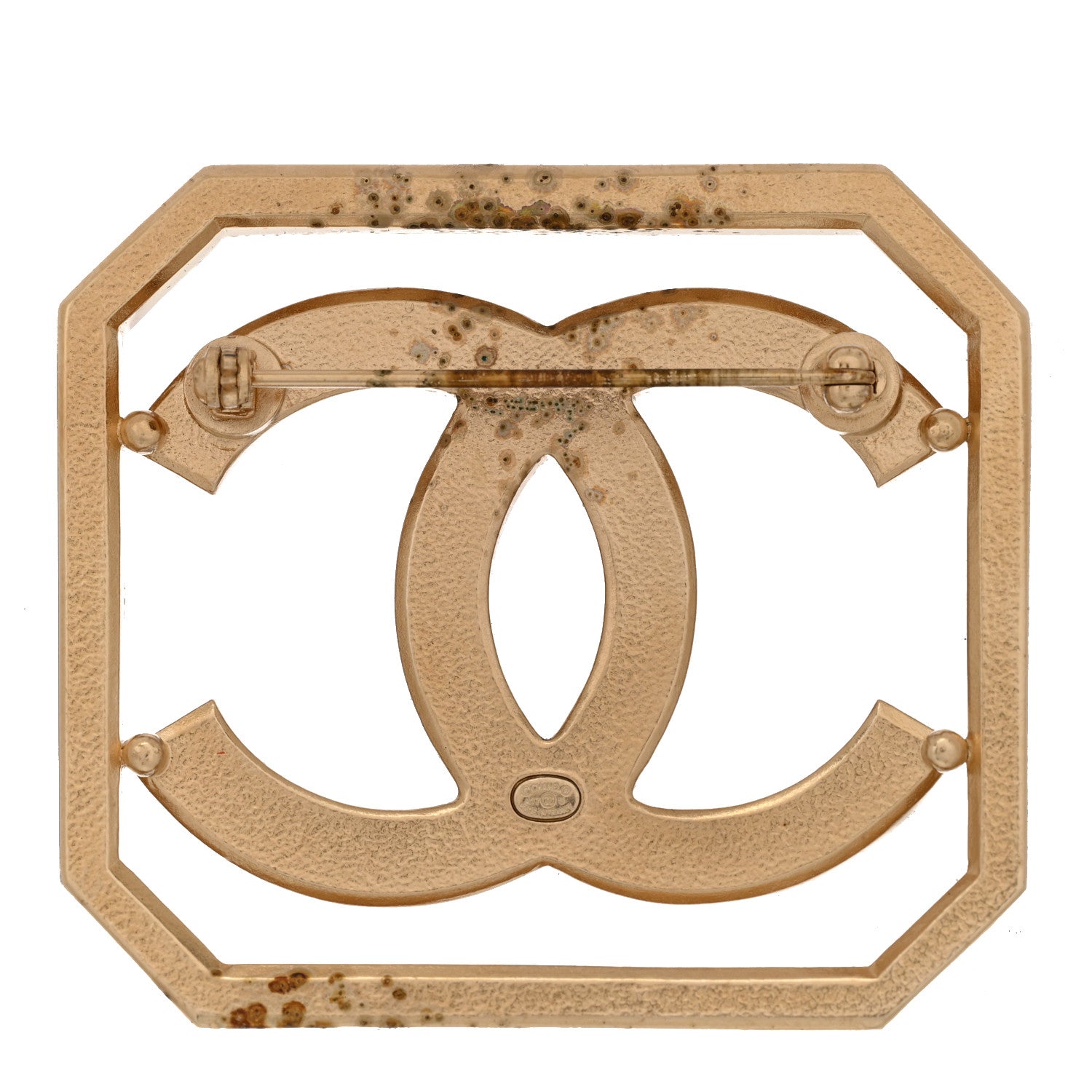 Chanel Crystal CC Brooch Gold 3 of 4