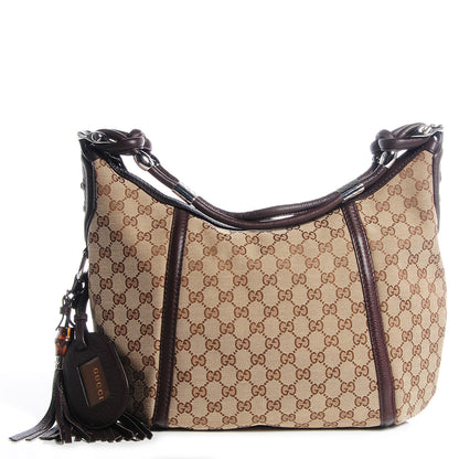 Gucci Monogram Medium Techno Horsebit Hobo Brown 1 of 7