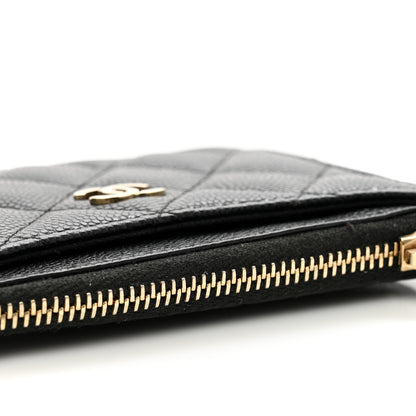 Chanel Caviar Quilted CC Zip Card Holder Black 8 of 9