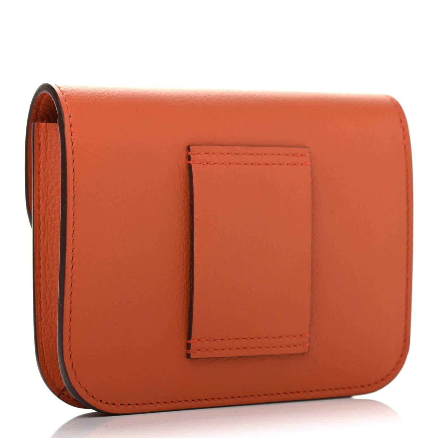 Hermes Evercolor Bi-Color Constance Slim Wallet Terre Battue Capucine 2 of 4